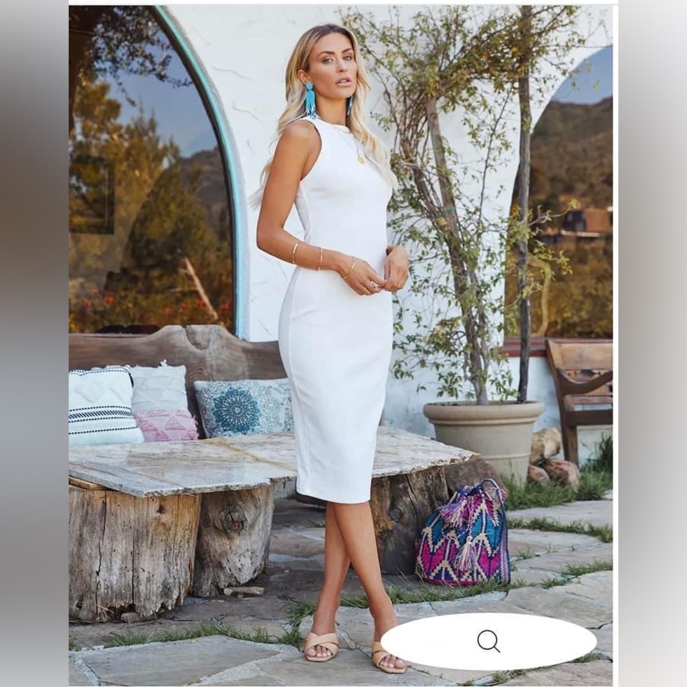 White midi dress